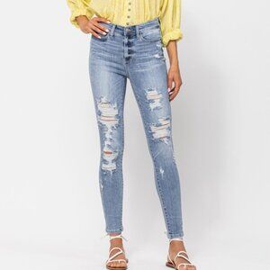 Judy Blue Skinny, Bleach Splash Jeans
